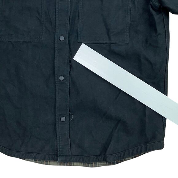 Lacoste Reversible Black Plaid Snap Button Shacket Preppy - Picture 9 of 16